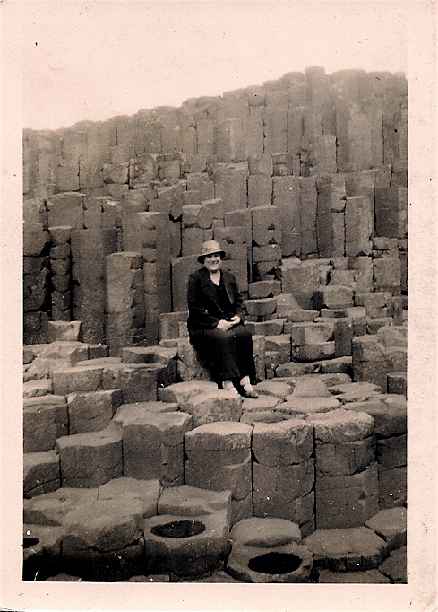 Harriet Burgess at the Giant's Causeway ca. 1950