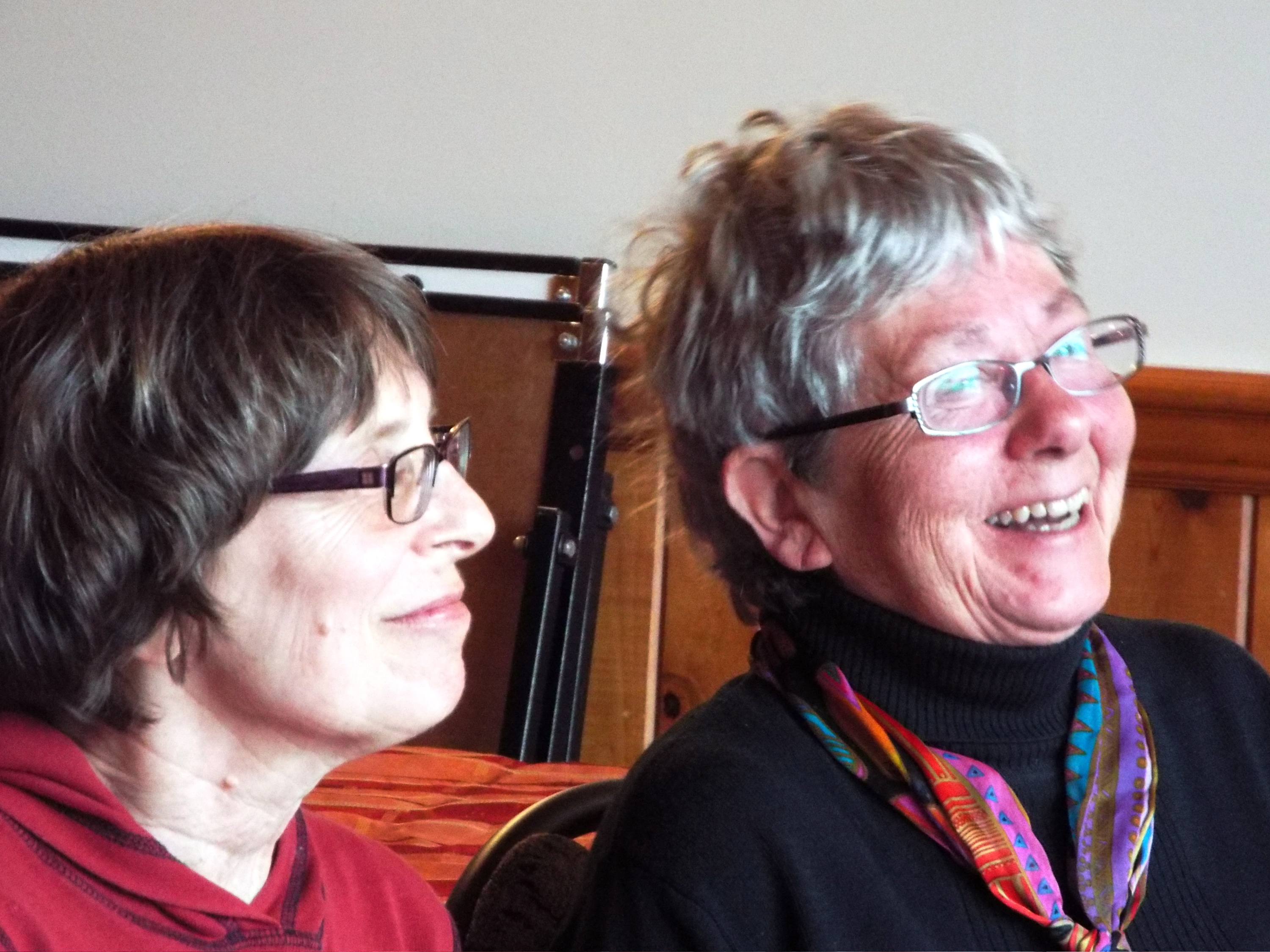 Hazelton writers Suzanne Ross and Maggie Carew.